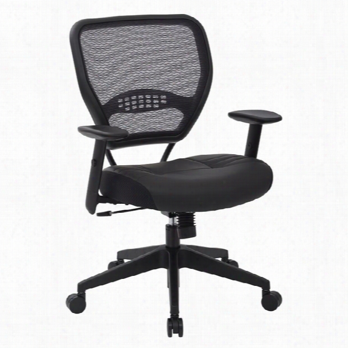 Pfofessiona L Dark Tune Grid Back Managers Office Chair Blakc Eco  Leather Sseat