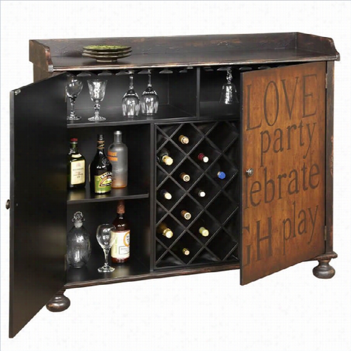 Pulaski Accets Artiwtic Expressions Wine Cabinet In Tanner