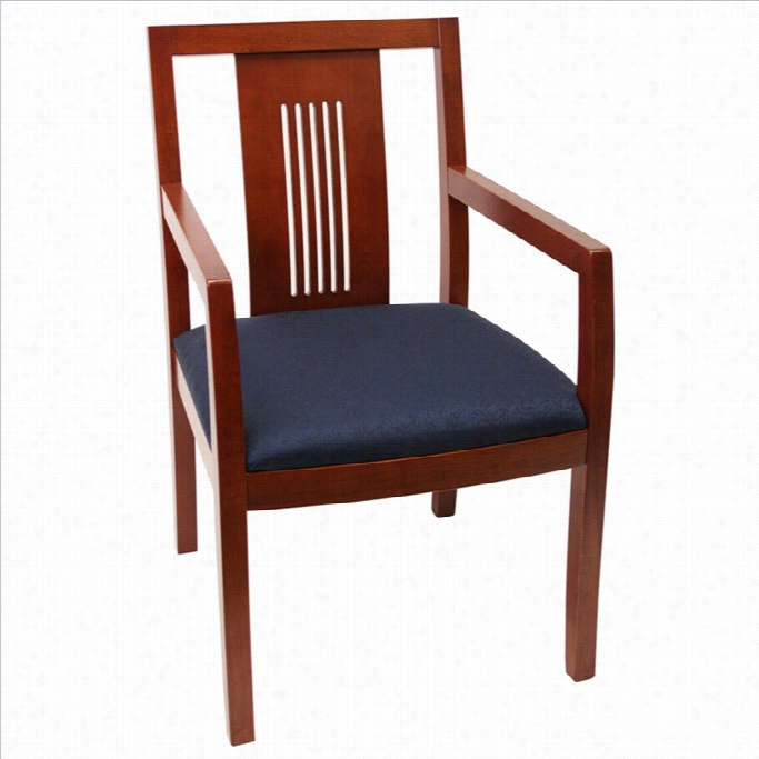 Regency Preston Fabric And Wood S Ide Guest Chair In Cherry Nd Blue