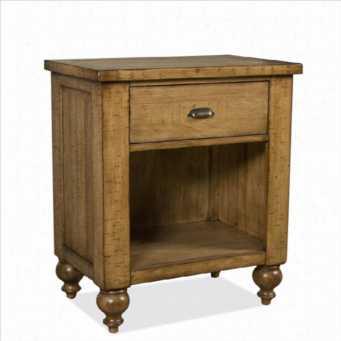 Riverside Furniture Summerhill 1 Drawer Nightstand In Canby Rustic Pine