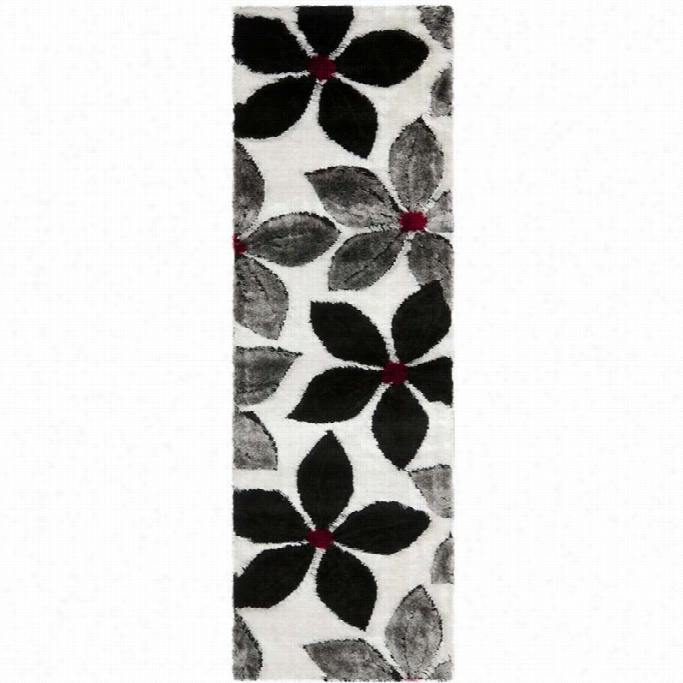 Safavieh Miami Shag Runner Rug In Black / Multi