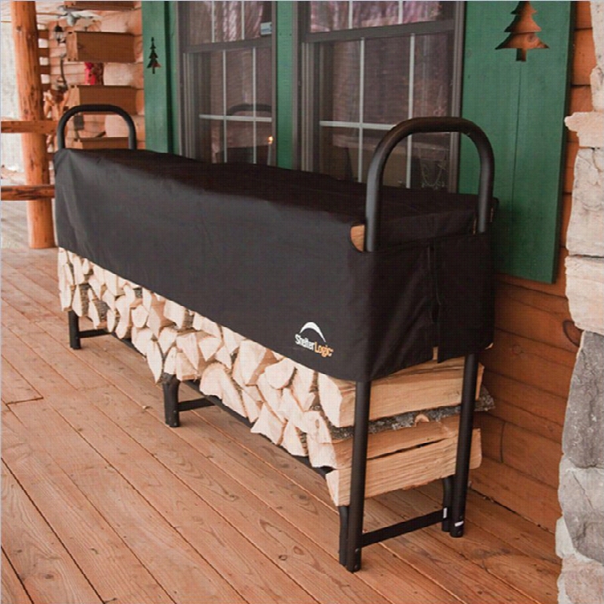 Shelterlogic Heavy Duty Firewood Rack-kn-a-box With 8' Cover In Black