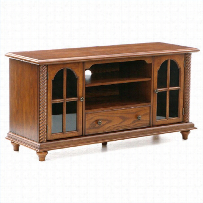 Southern Enterprises Highbanks Media Stand In Antique Oak