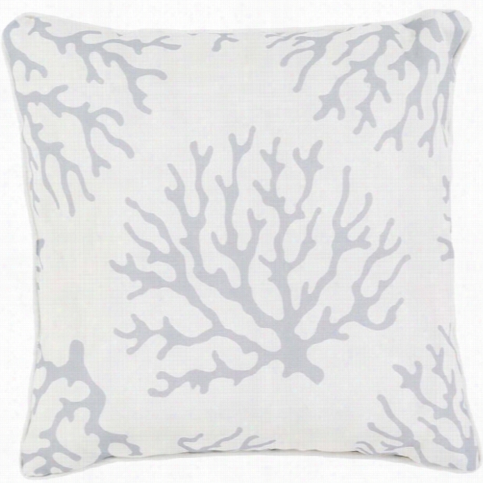 Surya Ccoral  Polyf Ill 16 Square Pillow In Grya