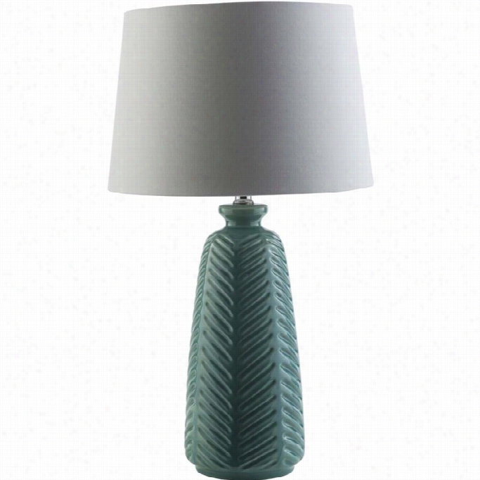 Surya Gilani Ceramic Table Lamp In White