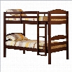 Walker Edison Twin Over Twin Solid Wood Bunk Bed in Espresso