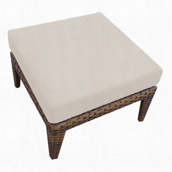 Tkc Manhwttan Patio Wicker Ottoman In Beige