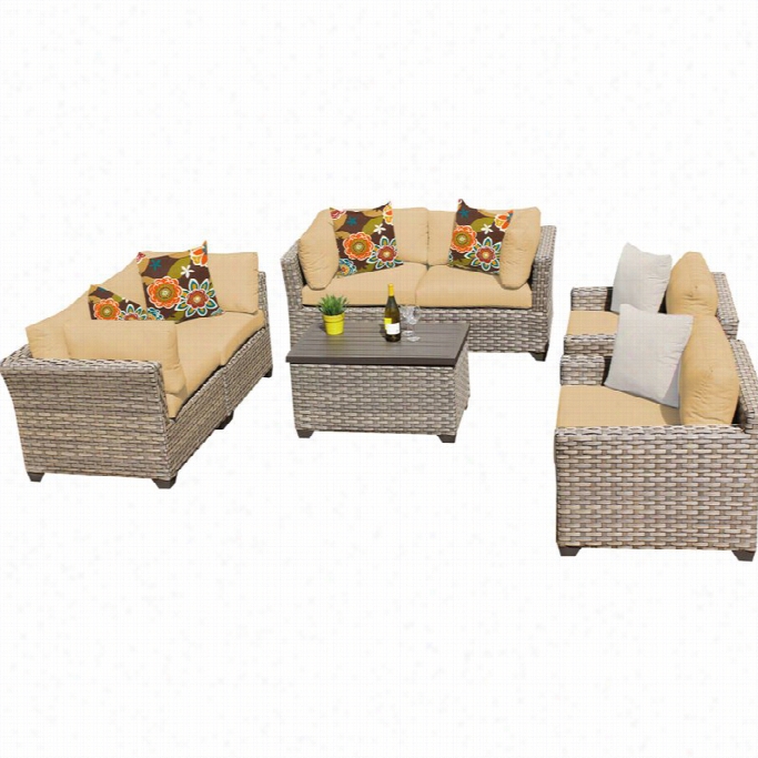 Tkc Mobterey 7 Piece Oudtoor Wicker Sofa Sey In Sesame