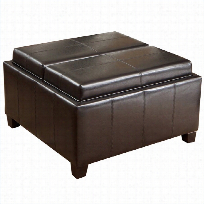 Trent Home Bordaeux Tray Crop Storage Ottoman In Esspresso