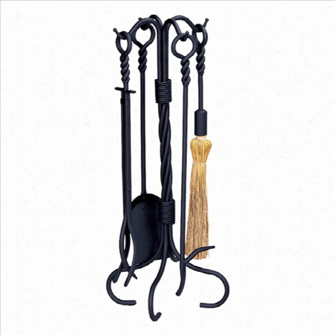 Uniflame  5 Piece Black Wrought Iron Ring And  Swirl Fieset