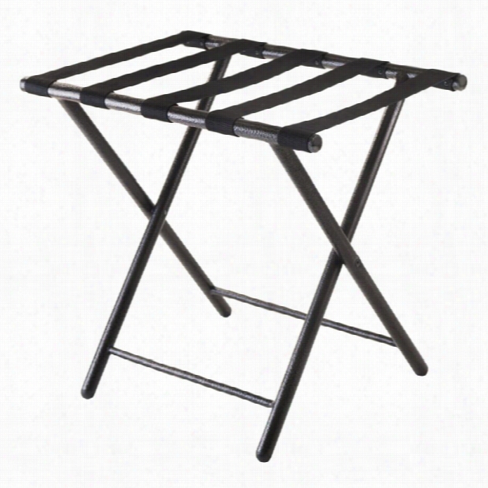 Winsome Tavin Luggage Rack With Folding Straight Leg In Black