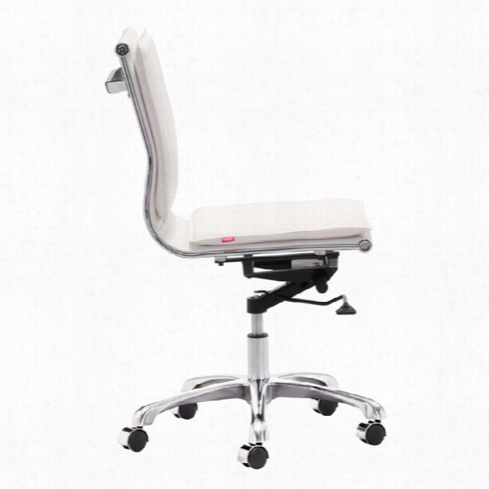 Zuo Lider Plus Modern Leatherette Armless Officec H Air In White