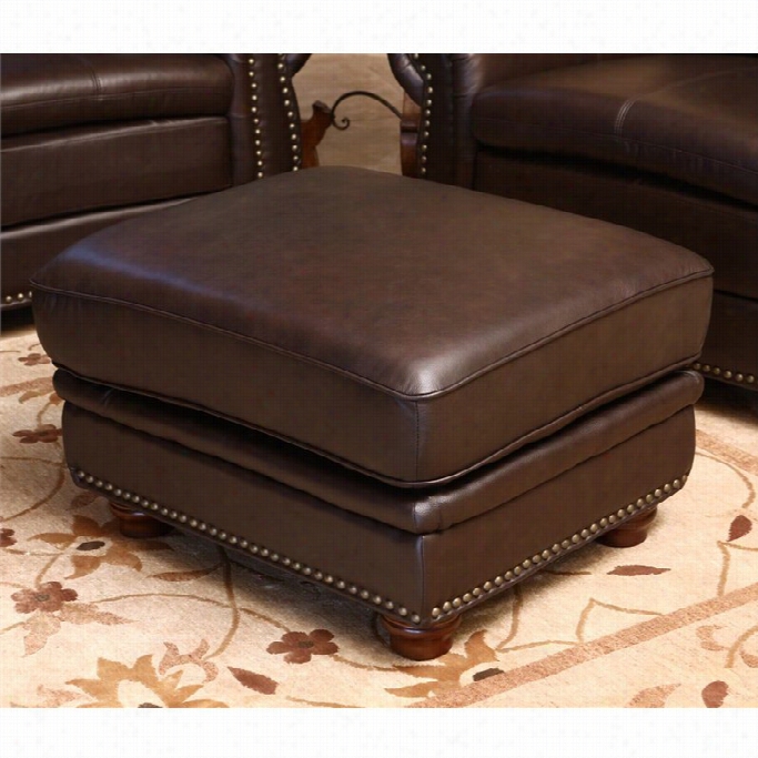 Abbyson Living Leather Ottoman In Bown