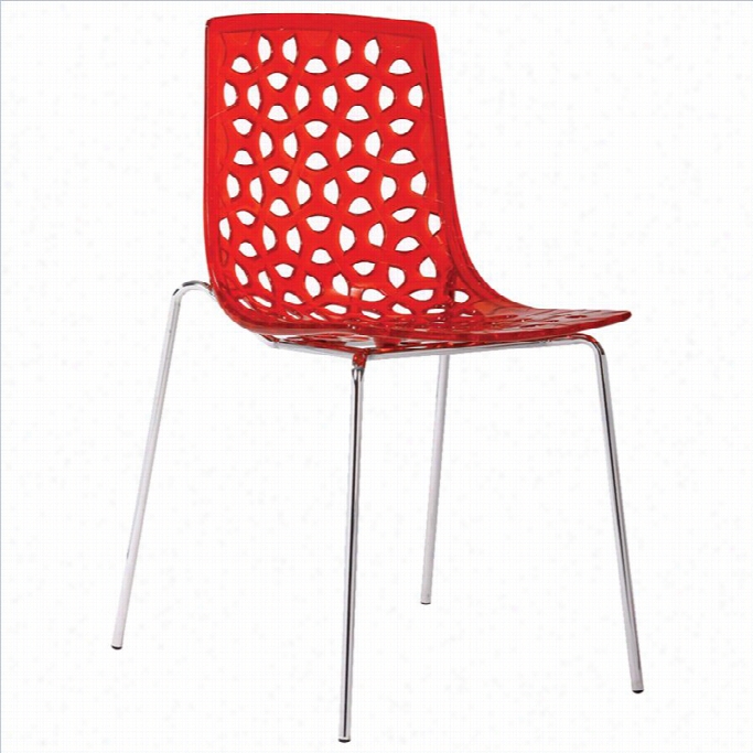 Aeon Appendages Daiota Stavking Dining Chair In Red (set Of 2)