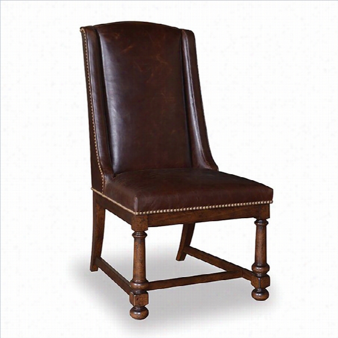A.r.t. Fhrniture Whiskey Oak Leat Her Dining Chair In Warm Barrel Oak