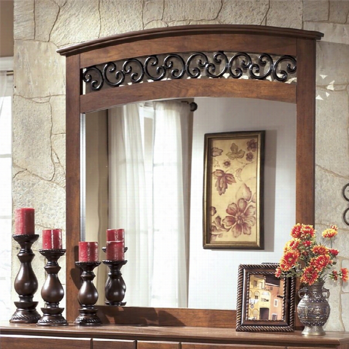 Ashley Timberlije Bedroom Mirror In  Warm Brown