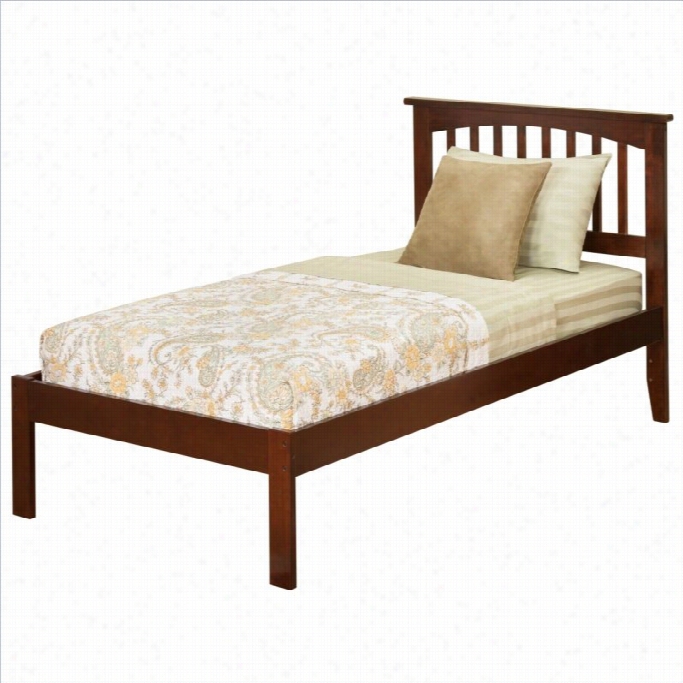 Atlantic Furniture Mission Bed With Open Foot Rail Inantique Walnut-queen