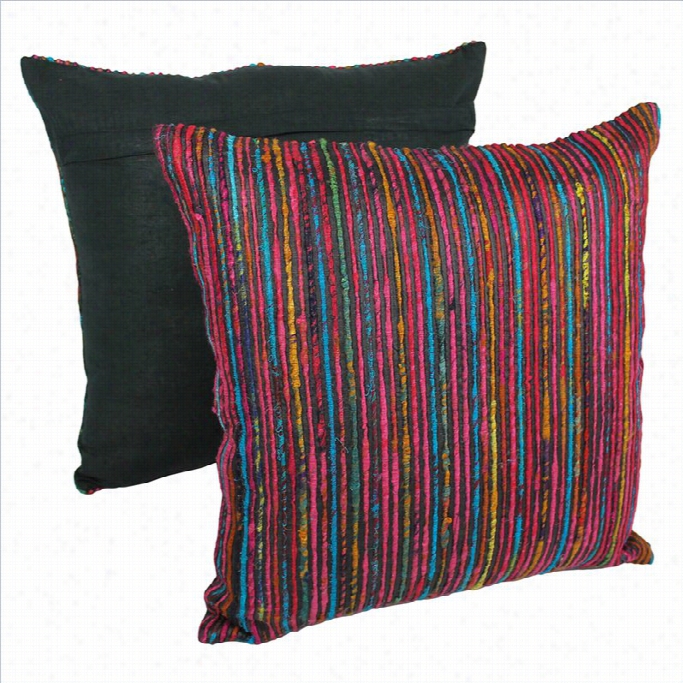 Blazzing Needles 20 Inch Throw Pillows In Black (set Of 2)