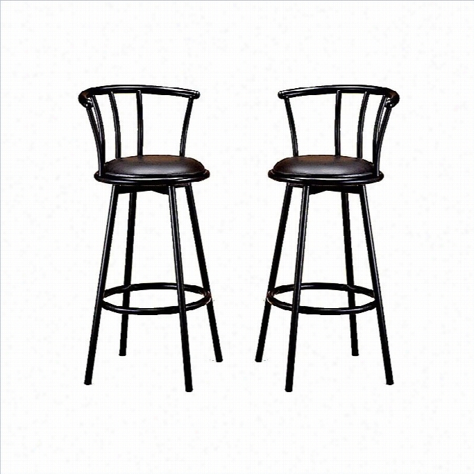 Coaster Dixie 29 Upholstered Swivel Bar Stooli N Black