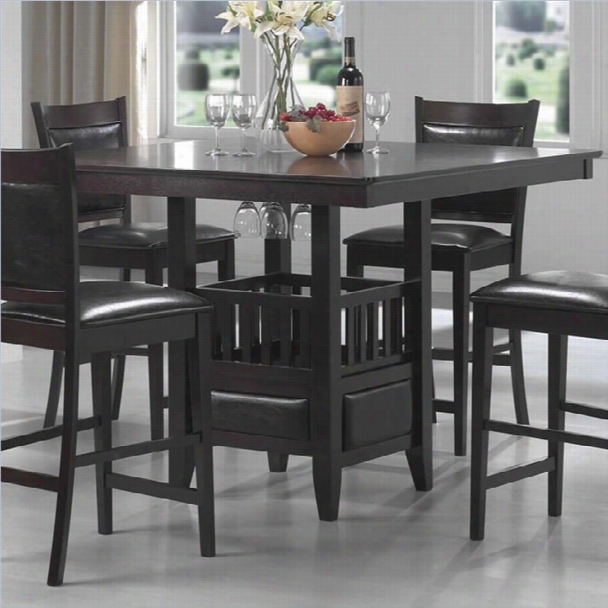 Coaster Jaden Square Couunter Height Dining Table Cbainet In Cappuccino