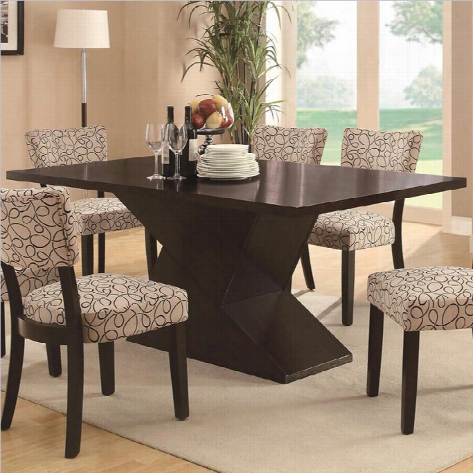 Coaster Libby Dining Table Wiith Hourglass Base In Cappuccino