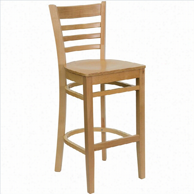 Flash Furniture H Ercules 03 Ladder Back Ar Stool In Natural Wood