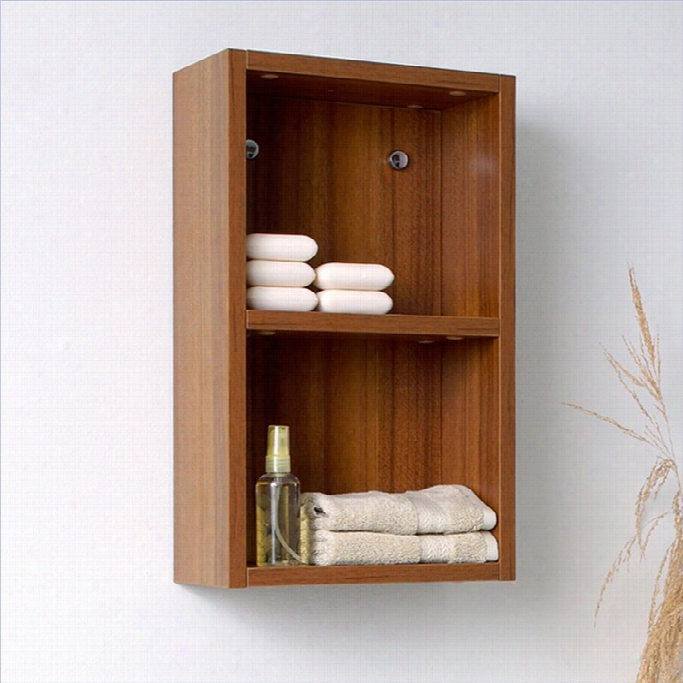 Fresca Senza Bathroom L Inen Side Cabinet With Open Storage Areas In Teak