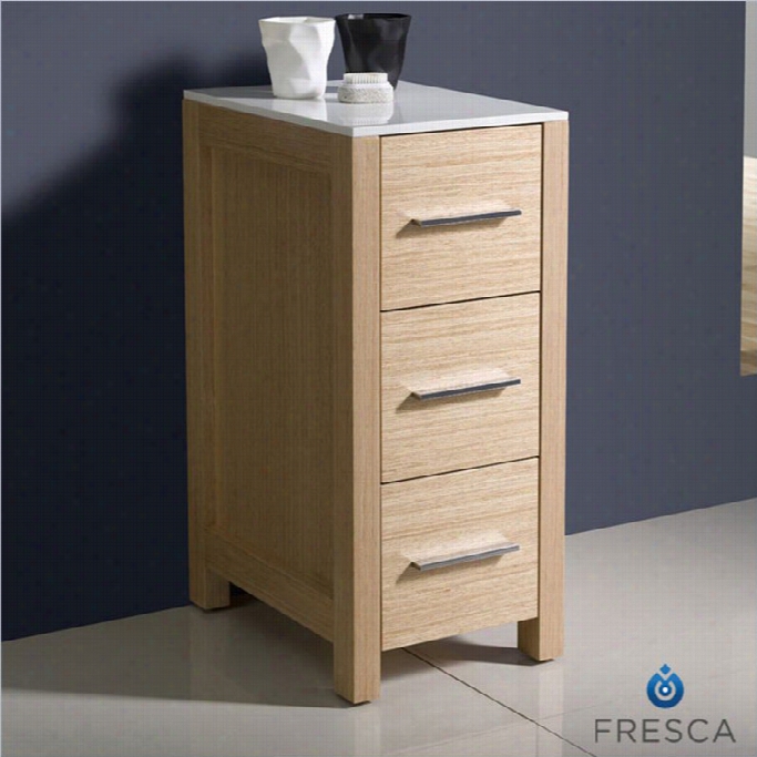 Frescca Torino Bathroom Linen Side Cabinet In Light Oak