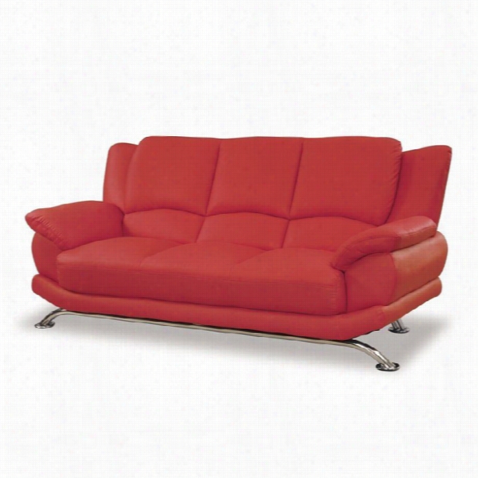 Global Furniture Usa Leather Sofa In Red
