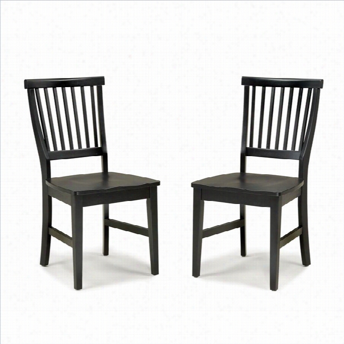 Home Styles Arts & Crafts Dining Chari In Ebony Finish (set Of 2)