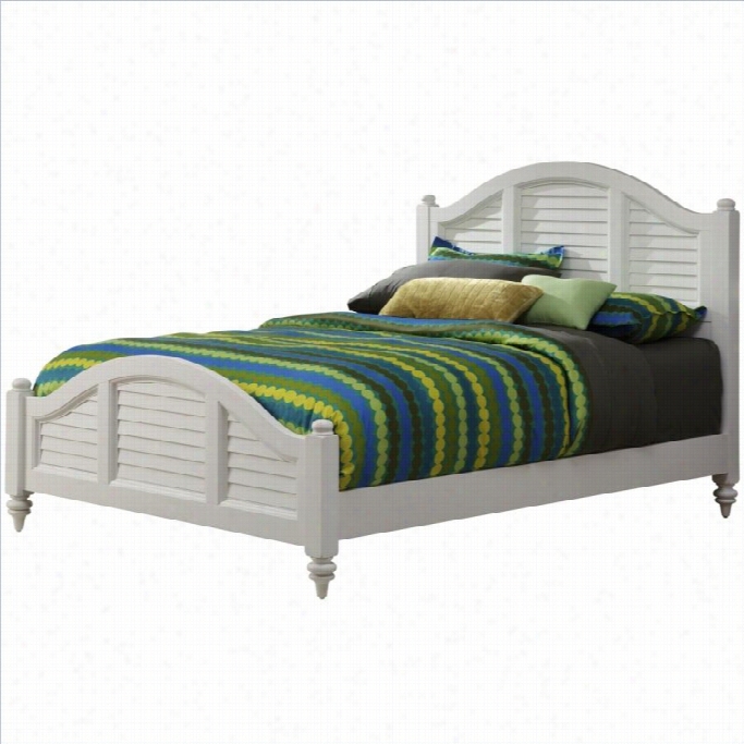 Home Styles Bermud A Bed In Brushed White Finish-queen