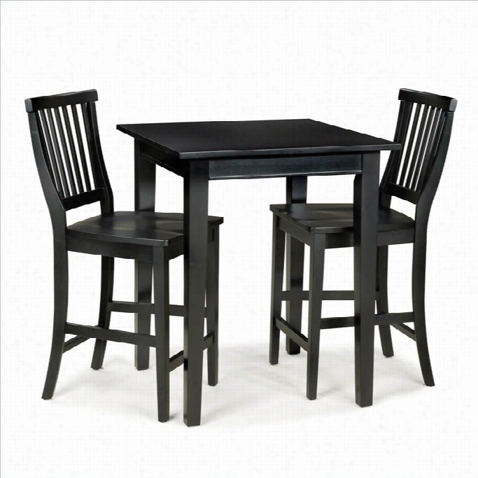 Home Styles Furniture Arts & Crafts 3pc Bistro Set In Ebony