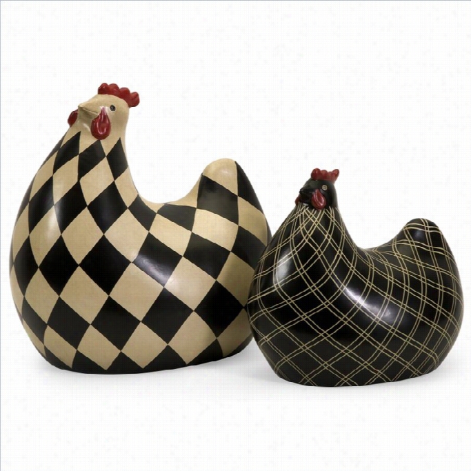 Imax Corporation Herrick Chickens In Black Andcream (set Of 2)