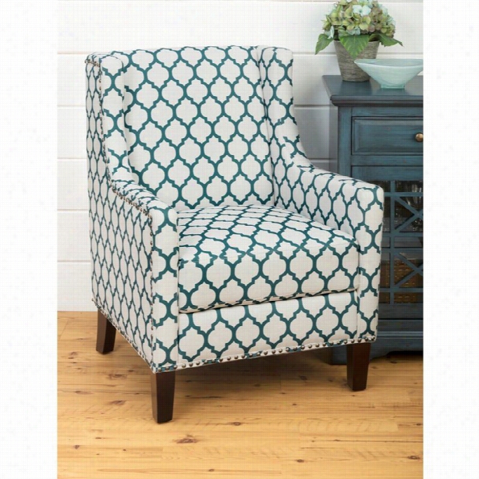 Jofran Jeaine  Accent Chair In Chic White And Aqua