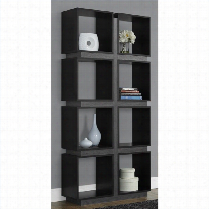 Monarch 71 Hollow Core Bookcase In Blackand  Gray