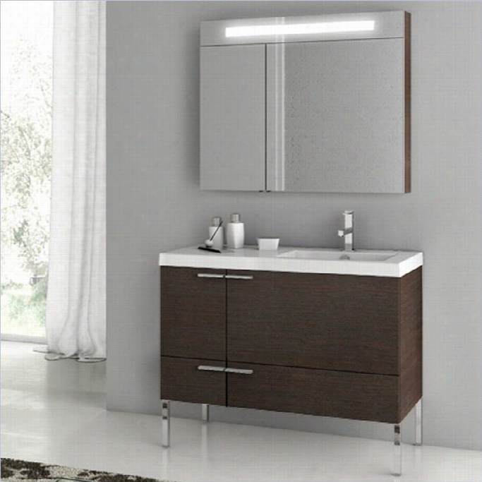 Nameek's Acf 40 New Space 4 Piece Standing Bathroom Vanity Set In Wenge