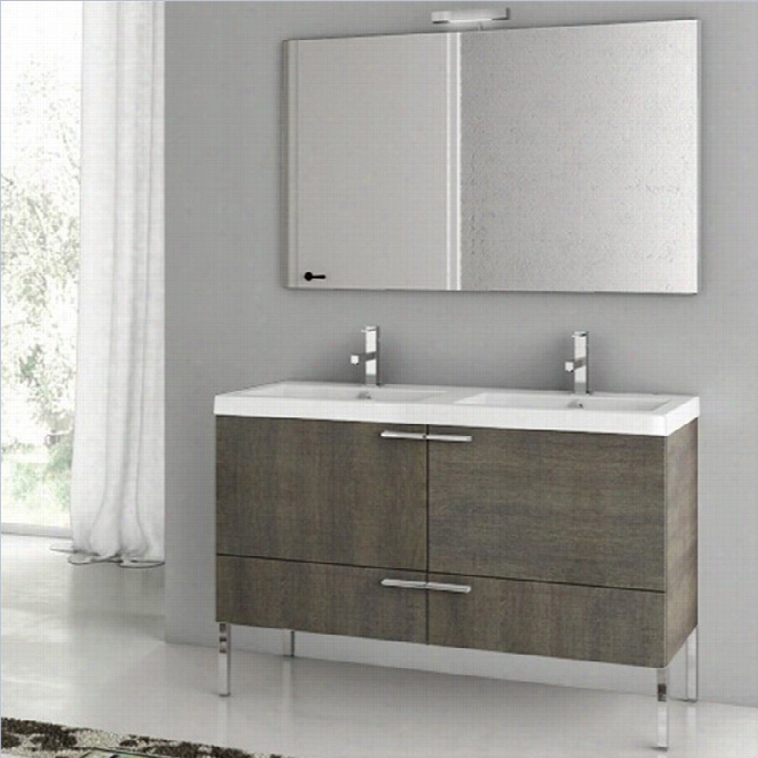 Naameek's Acf 47 New Space Standing Bathroom Vanity Set In  Grey Oak Seblis