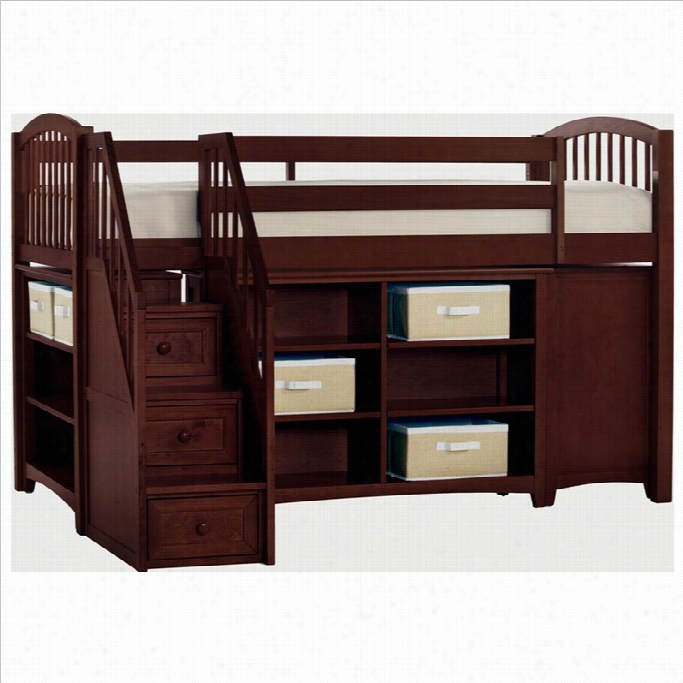 Ne  Kids School House Storage Junior Loft Bed With Staircase In Cherty