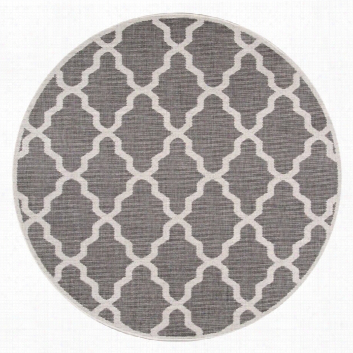 Nuloo 6' 3 X 6' 3 Gina Exterior Moroccan Trellis Round Rug In Gray