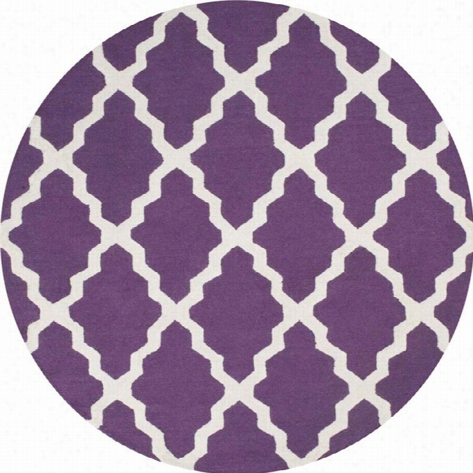 Nuloom 6' X 66' Hand Hooked Marrakehc Trellis Round Rug In Purple