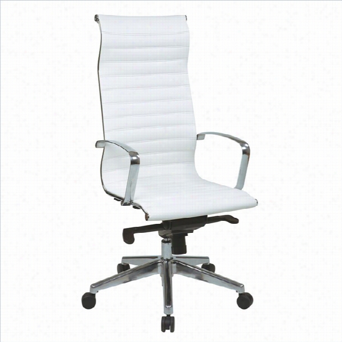 Office Star High Back Eco Leather Fofice Chair In White