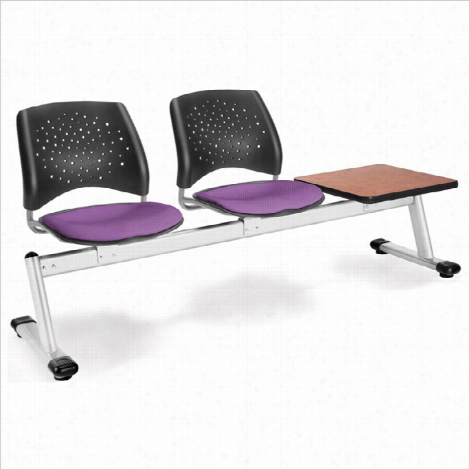 Ofm Star Beam Seating Wjh 2 Seats And Table In Handsome Sum And Cherry