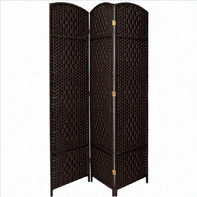 Oriental Diamond Weve Room Divider With 3 Panel In Wicked