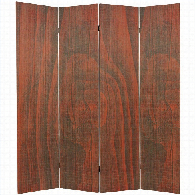 Oriental Frameless Room Divider With 4 Panel In Walnut