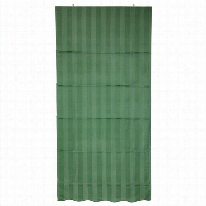 Oriental Furniture Striped Roman Shades In Green-24 Inches