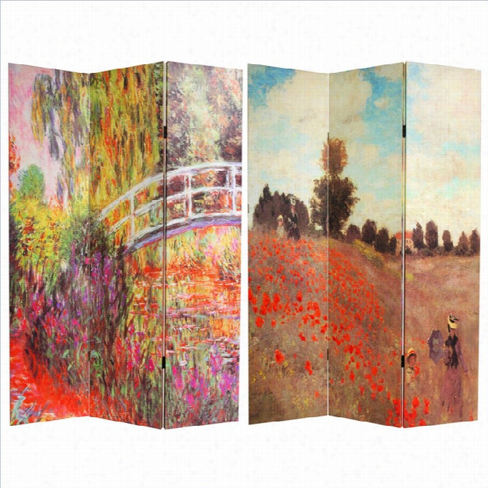 Oriental Works Of Monet 3 P Anel Room Divider