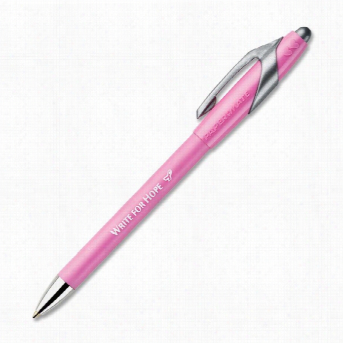 Paper Mate Flexgrip Elite Pink Ribbon Retractable Pen