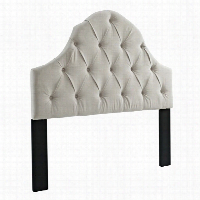 Pri Round Top Tufted Panel Headboard In Taupe