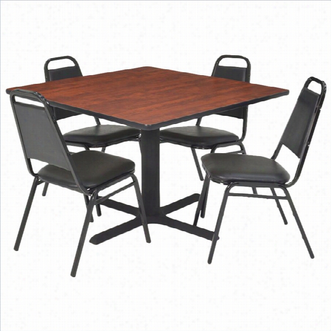 Regency 4 St Ack Chairs And Square Table In Cherry-30 Inch