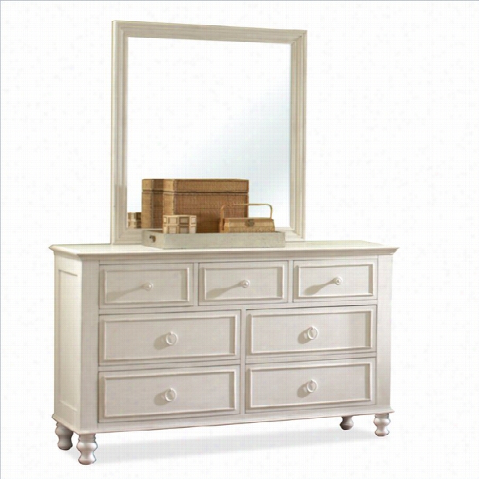 Riverside Furniture Placid Cove 7 Drawer Dresser In Honeysuckle White